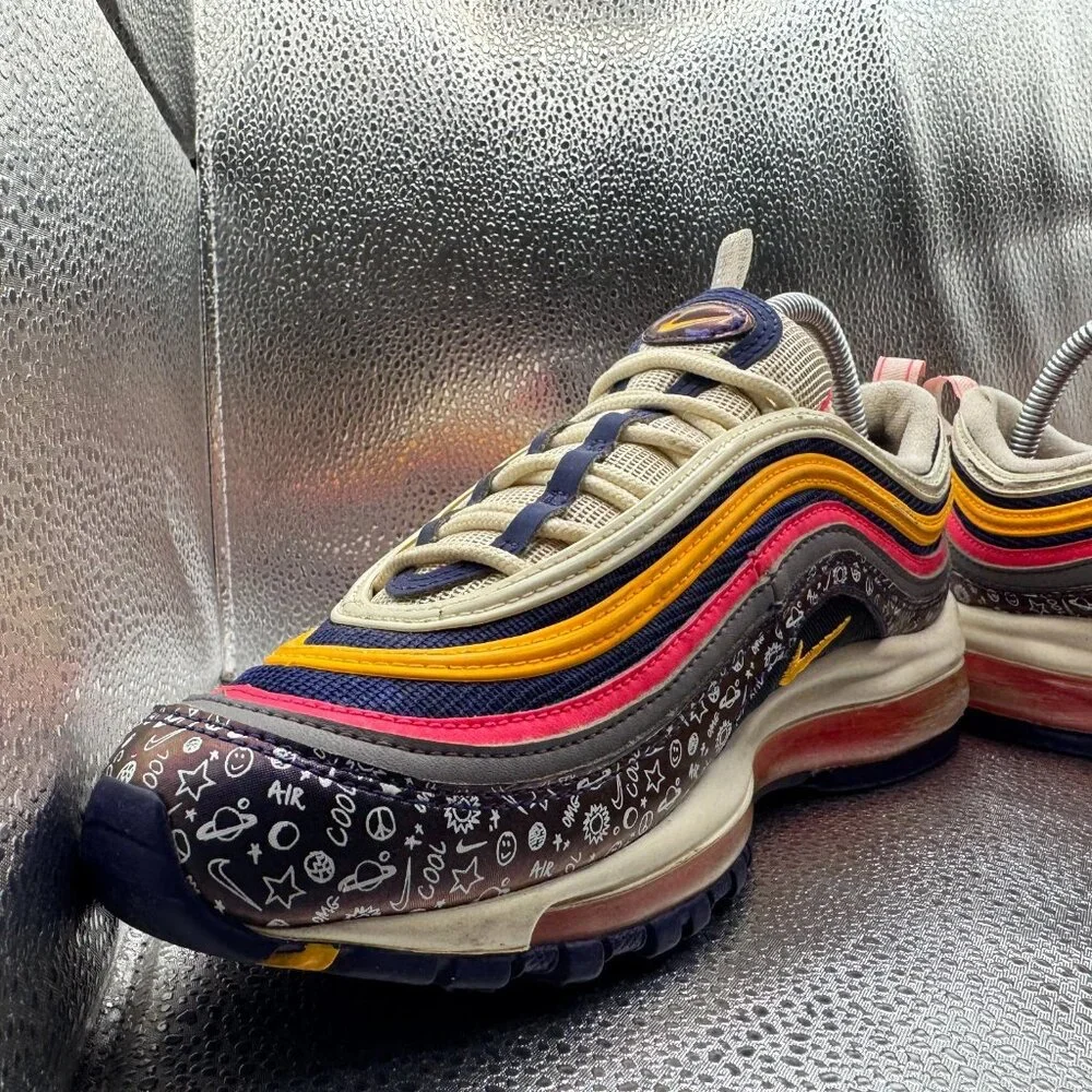 Size 7Y Nike Air Max 97‎ GS Multicolor Kids Lace Up Sneaker Shoes C19929-500